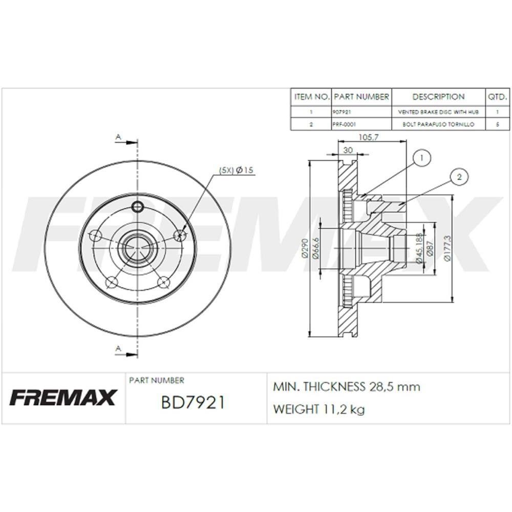 Disco De Freio Dianteiro Ford F1000 1982/92 Fremax Bd7921