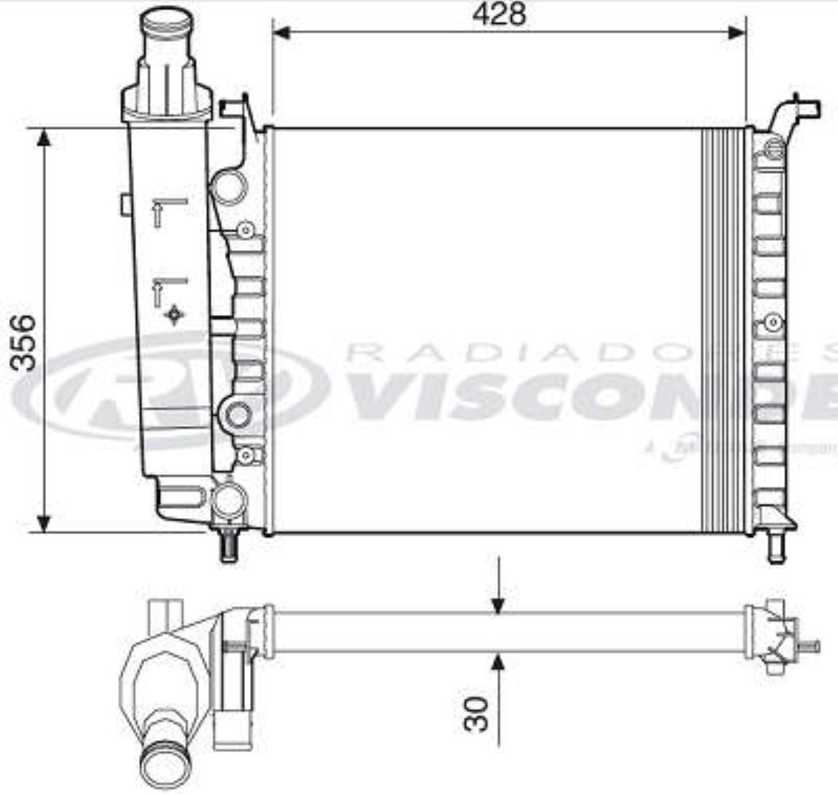 Radiador Palio Siena Strada 1.0 1998/ Sem Ar Condicionado Visconde Rv2533