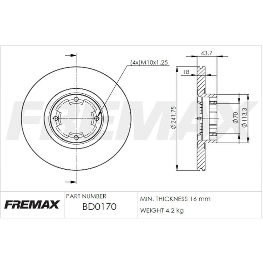 Disco Freio Dianteiro Subaru Xt 1985/1991 Fremax Bd0170
