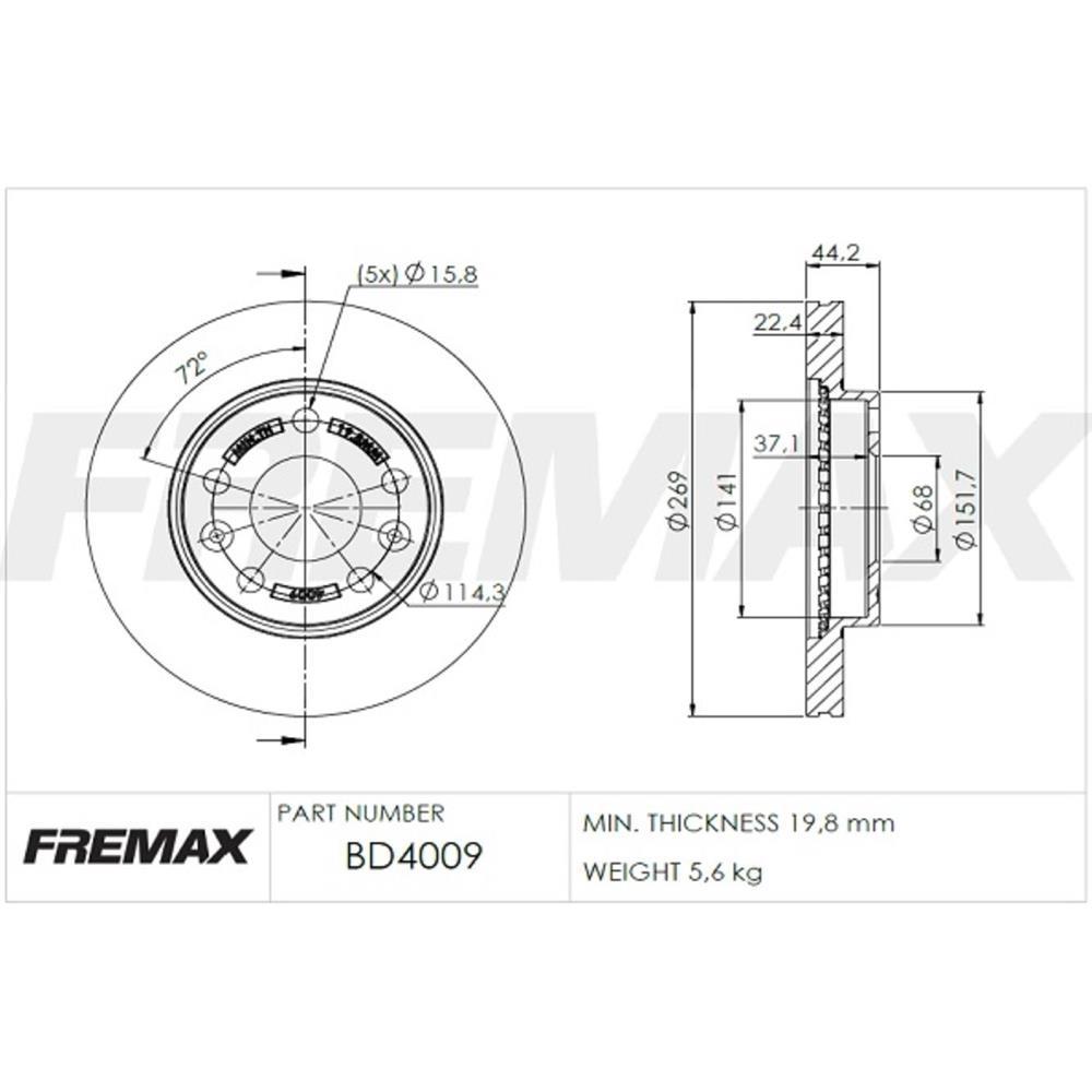Disco De Freio Dianteiro Captur Duster Oroch Fremax Bd4009