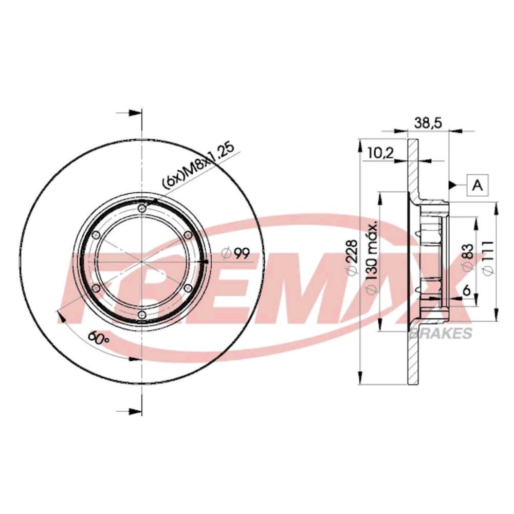 Disco De Freio Diant Corcel Del Rey Pampa Fremax Bd2500