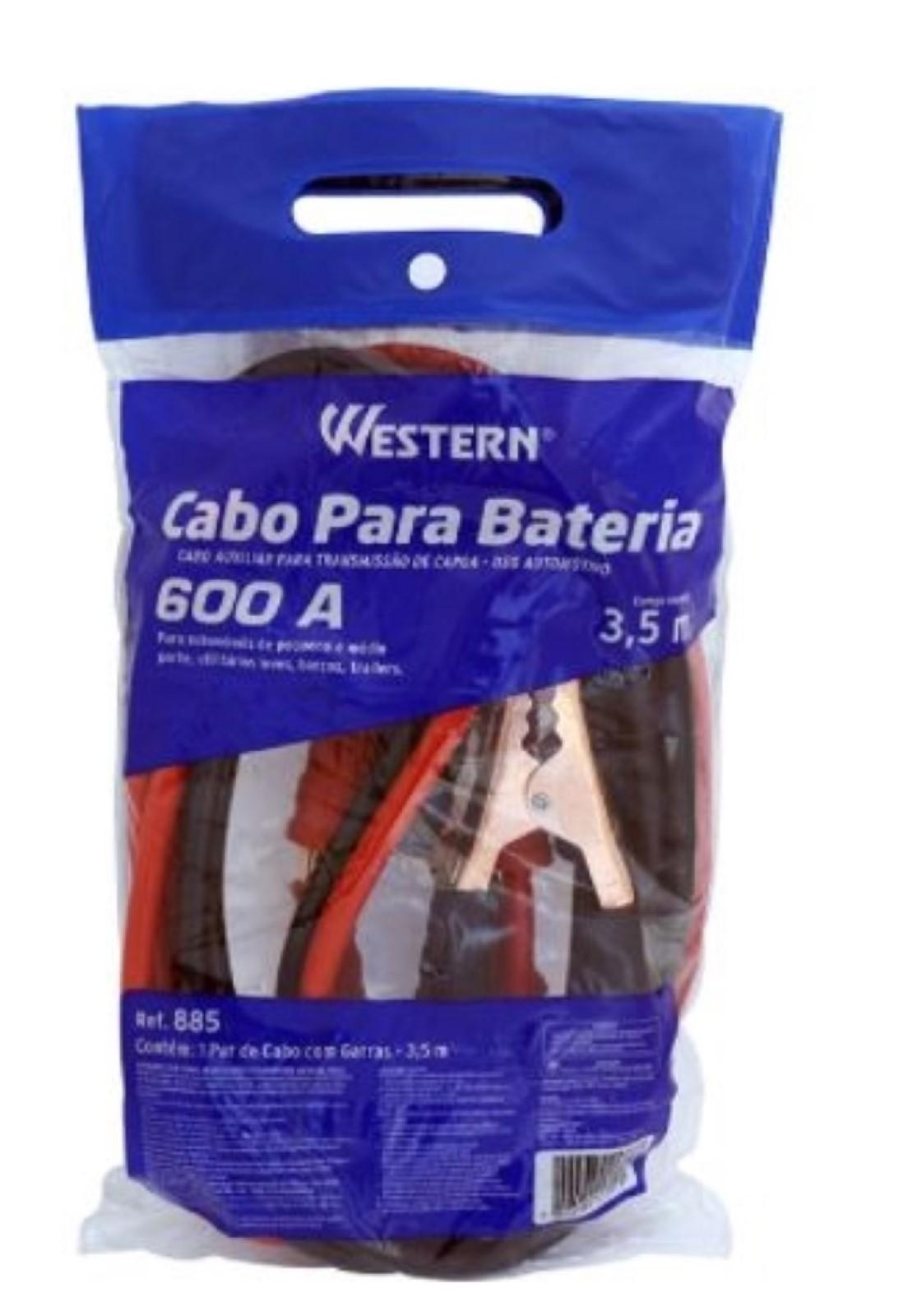Cabo Bateria Chupeta 600 Amp Auto West 3,5Mt Western 885