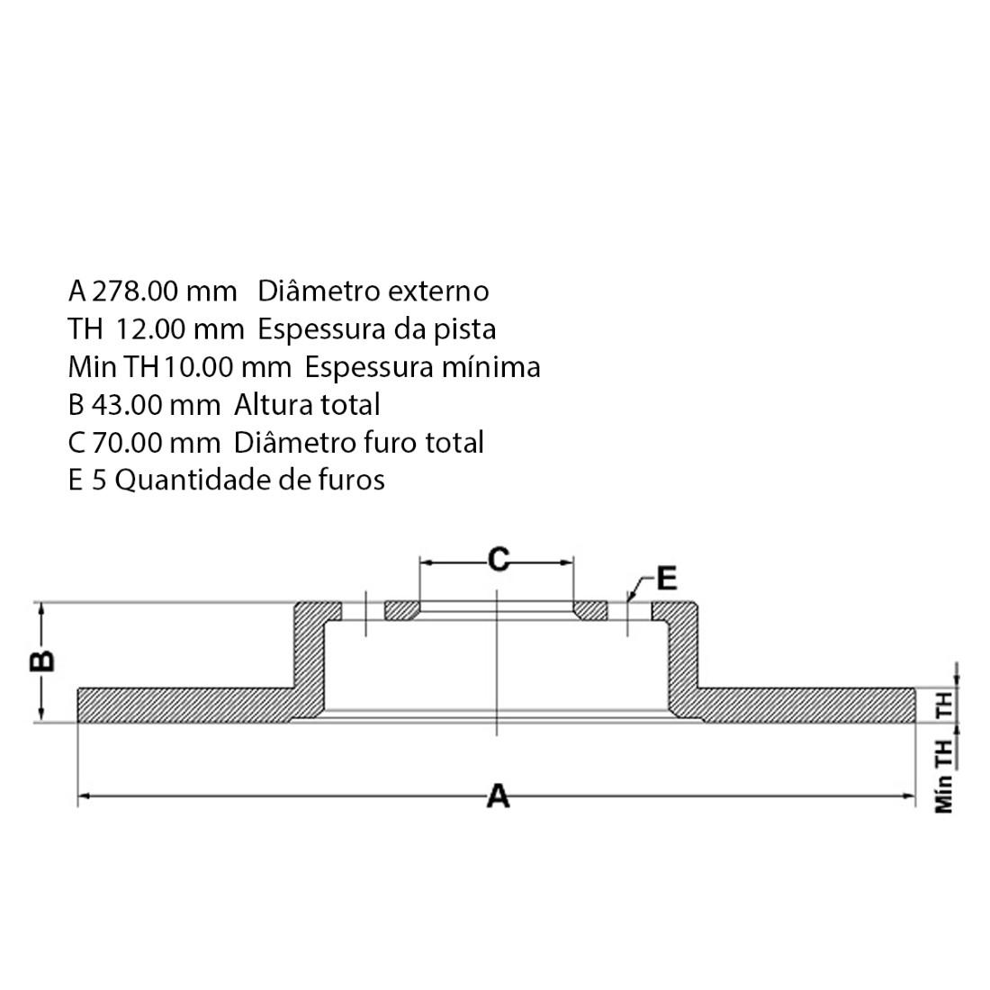 Disco Freio Traseiro Jeep Campass Renegade Fremax Bd3610