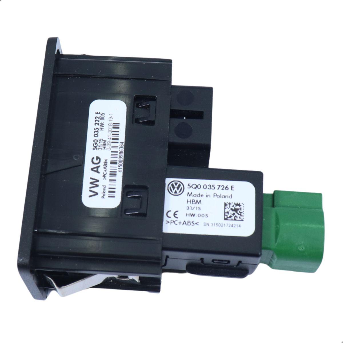 Conjunto Porta Usb Auxiliar Gol Fox Saveiro Vw 5Q0035726E