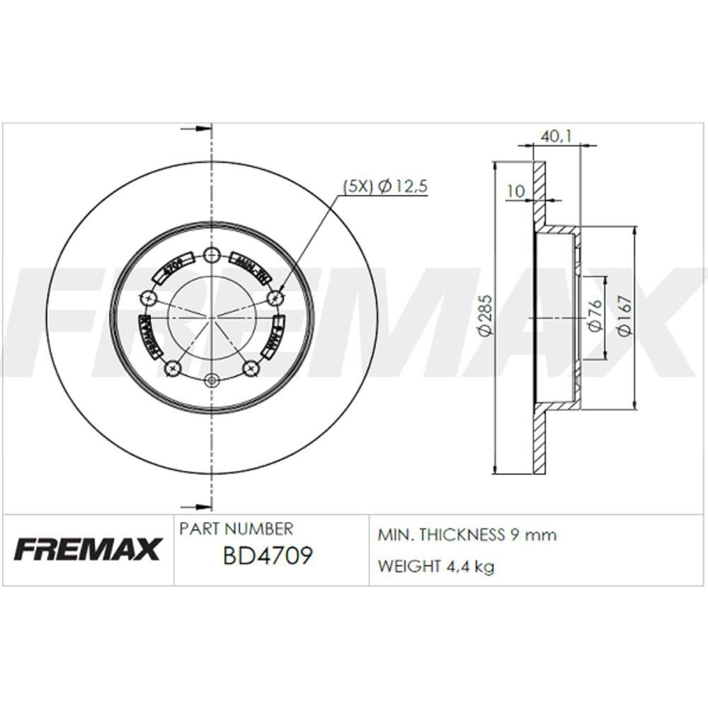 Disco Freio Traseiro Jac Motors J5 J6 2010 Fremax Bd4709