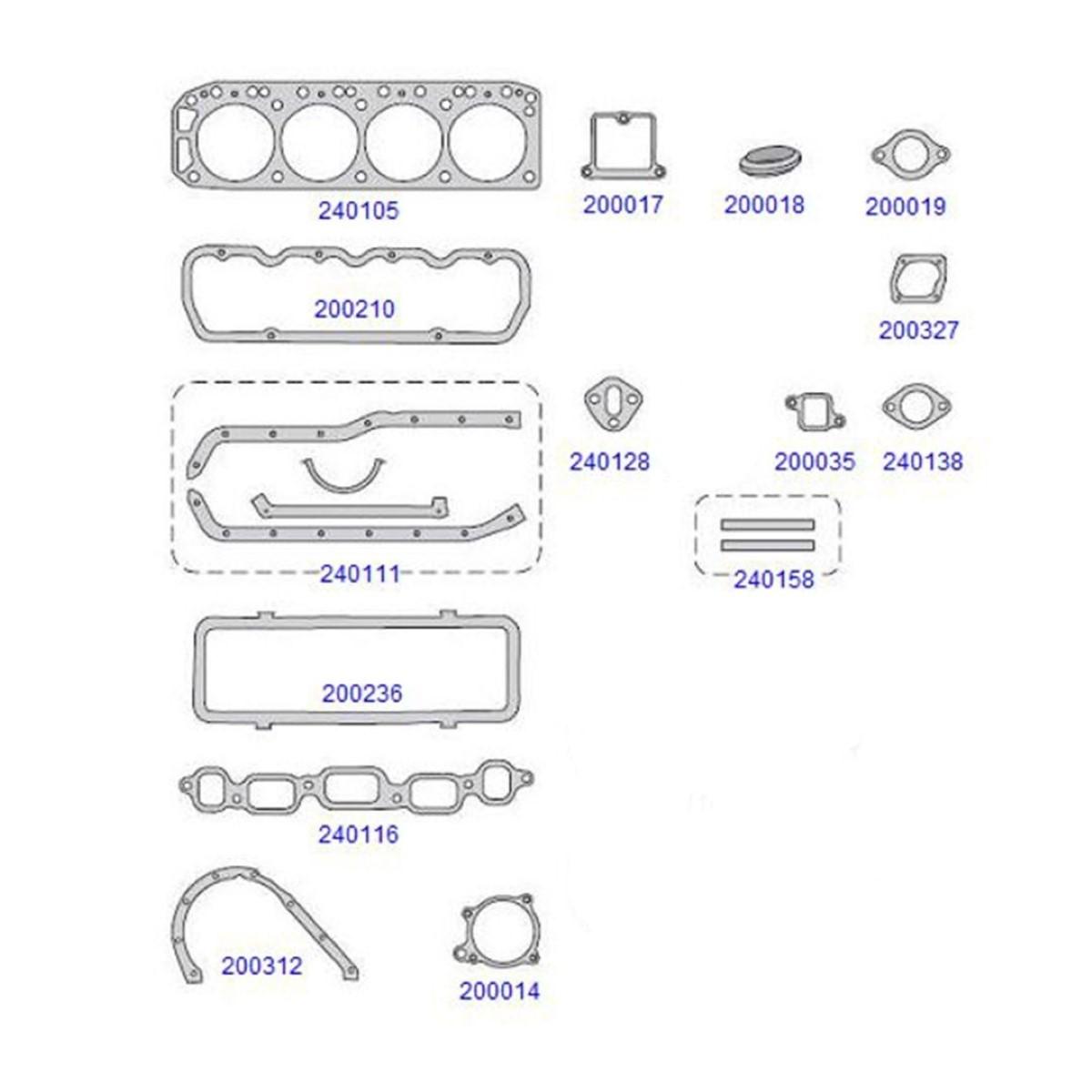 Junta Do Motor Opala 2.5 8V 153 4Cc 1968/ Taranto 240100