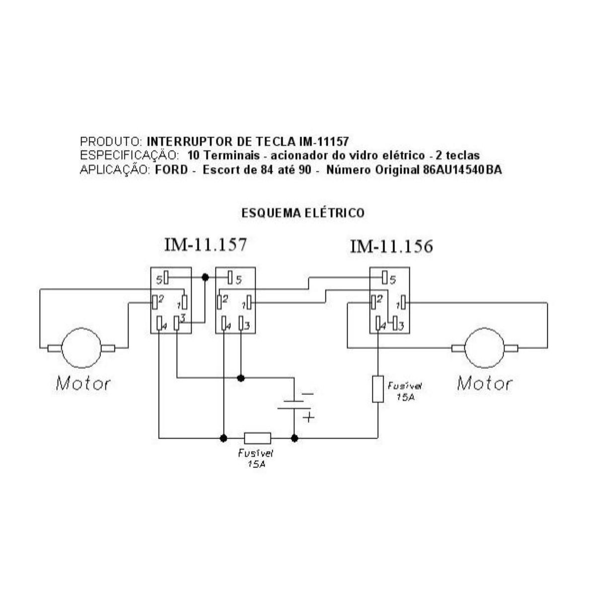 Interruptor Vidro Duplo Escort 1984 Ate 1990 Marilia Im11157