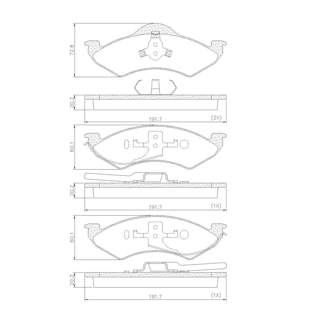 Pastilha De Freio Dianteira Dakota /00 Fras-Le Pd485<Br>