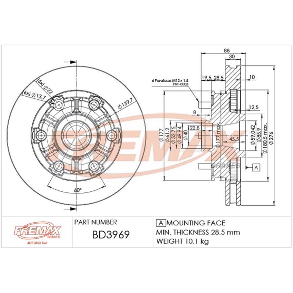 Disco De Freio Dianteiro Blazer S10 1995 Fremax Bd3969