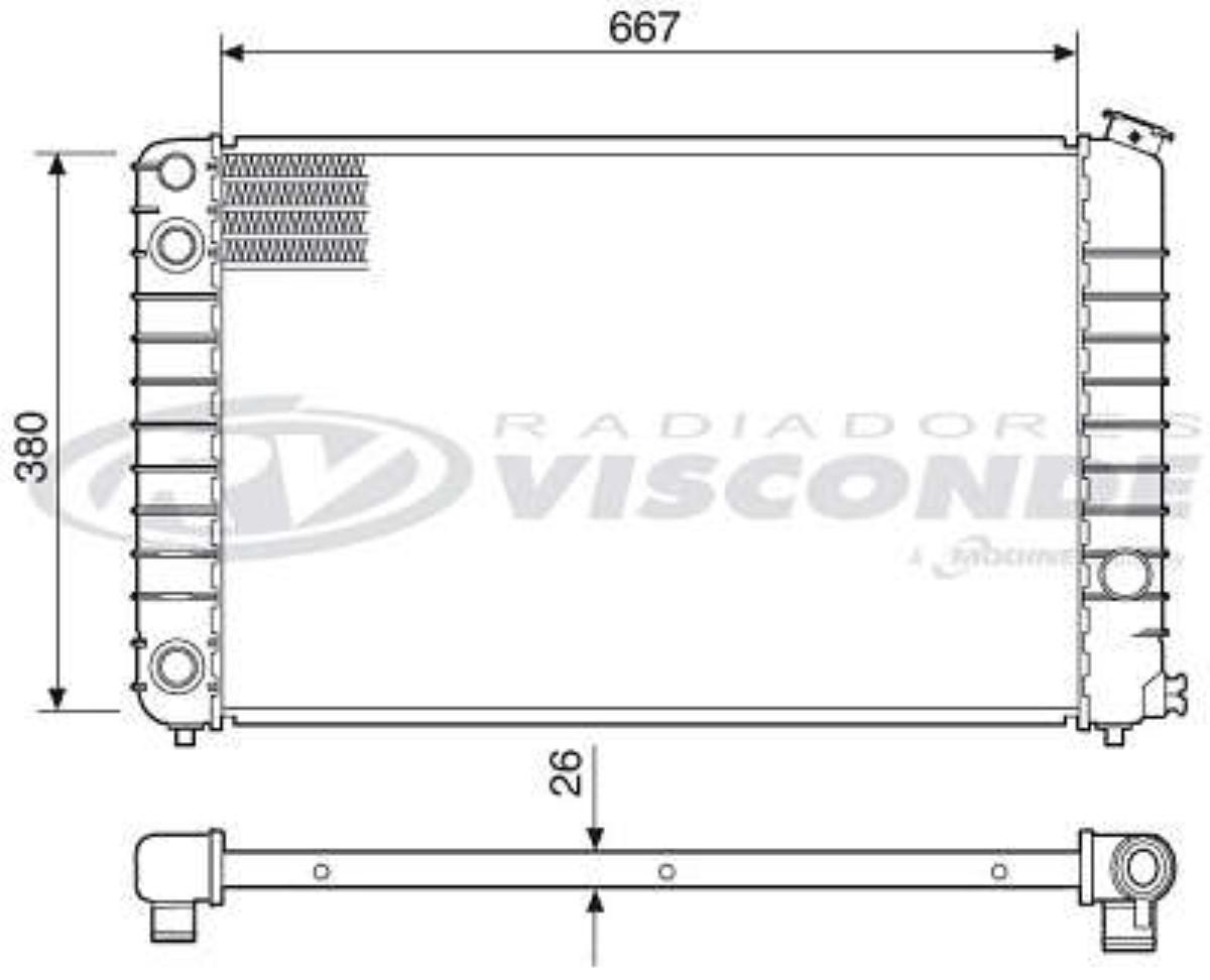 Radiador S10 Blazer 4.3 V6 Todos Com Ar Condicionado Visconde Rv2215