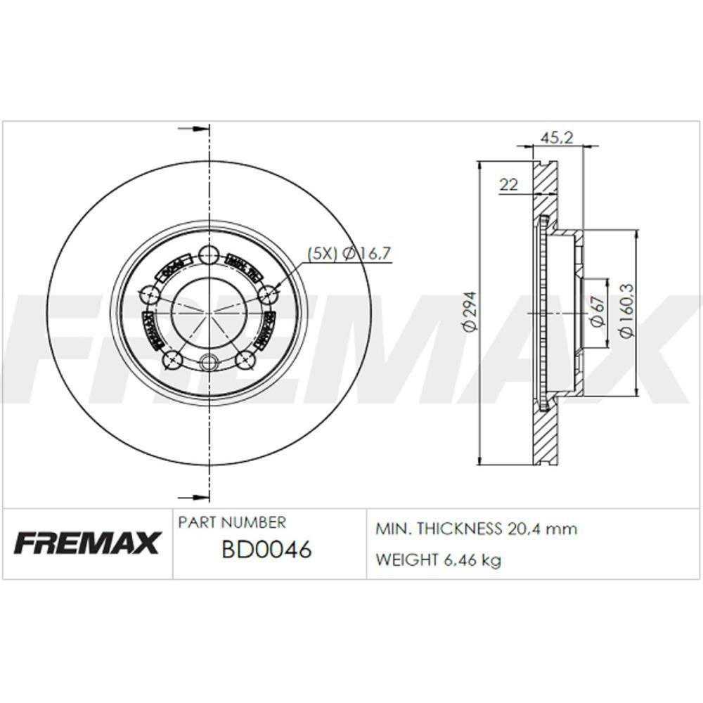 Disco Freio Dianteiro Mini Cooper 1.6 2.0 Country Paceman Turbo Fremax Bd0046