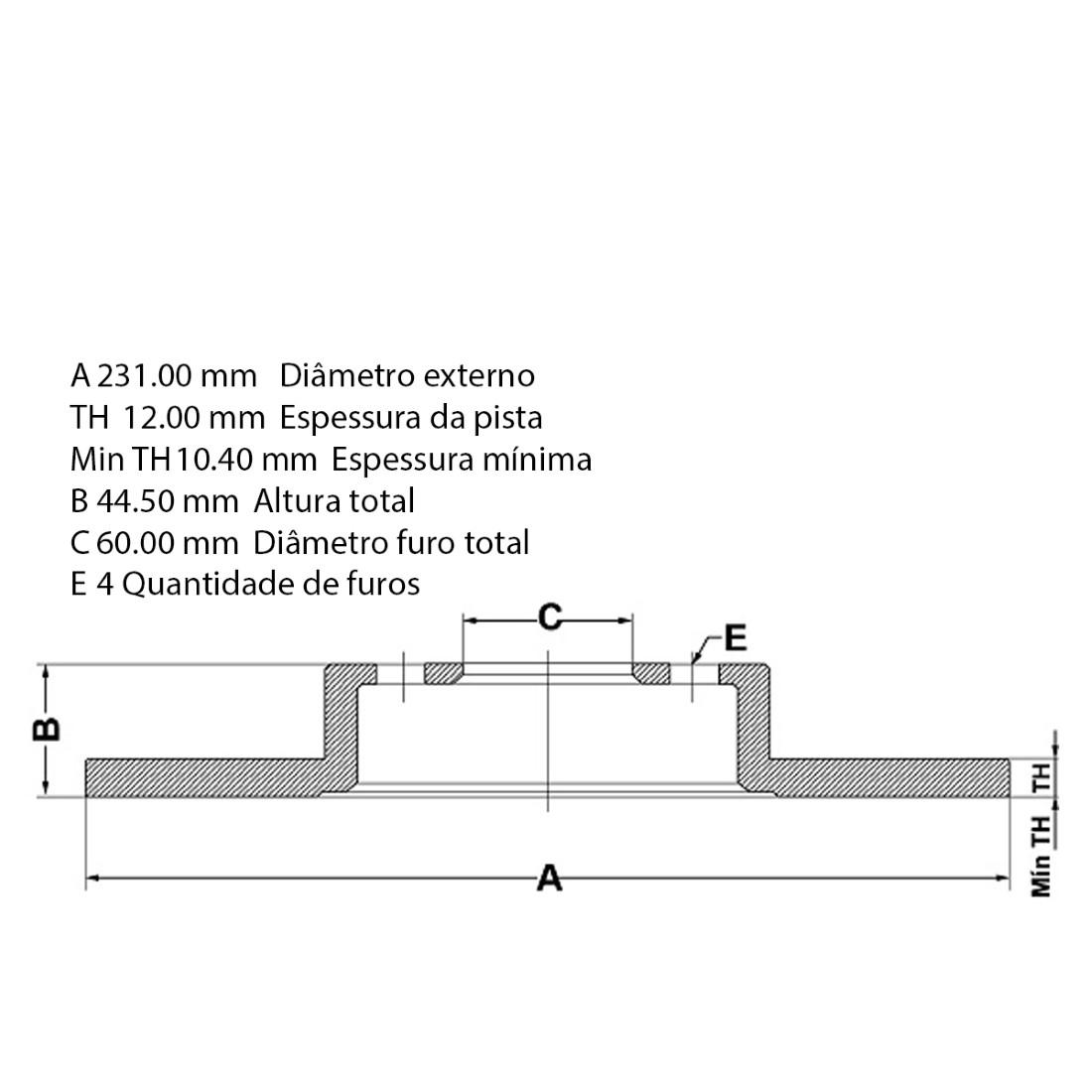 Disco Freio Dianteiro Cargo Family Utility M100 Towner Fremax Bd3168