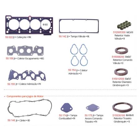 Junta Motor Cliokangoo Scenic Megane 1.6 8V 1996 Em Diante Com Retentor Pathway 