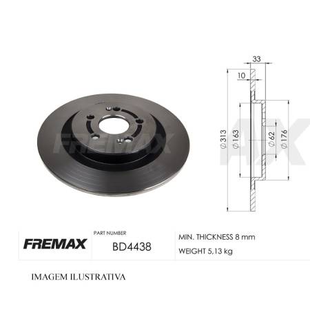 Disco Freio Traseiro Tiggo 2019/2022 Fremax Bd4438