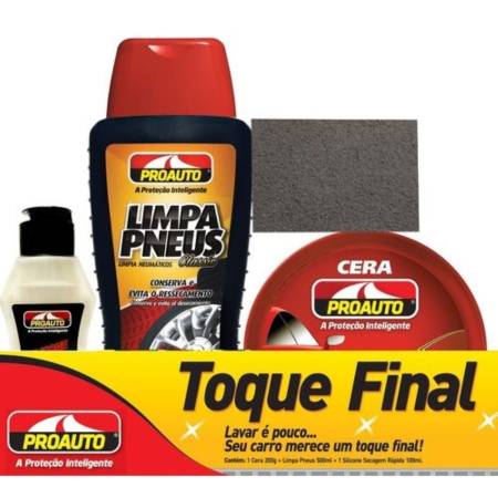 Proauto Kit Toque Final 3X1 242 Silicone/Cera/Limpa Pneu
