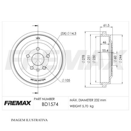 Disco Freio Traseiro Gm Tracker 2020/2022 Fremax Bd1574
