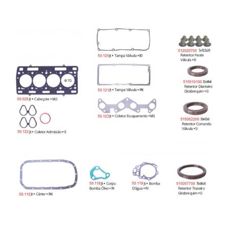 Junta Motor Clio Kangoo Twingo 1.08V 1996 Em Diante Com Retentor Pathway 50505/2