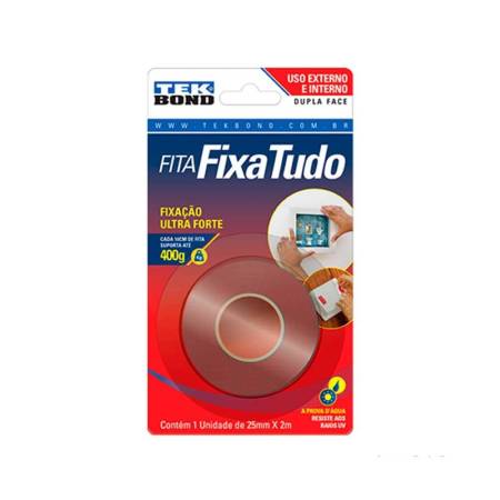 Fita Dupla Face Ext Int Cinza 25Mm X 2M Tekbond 7898472262629