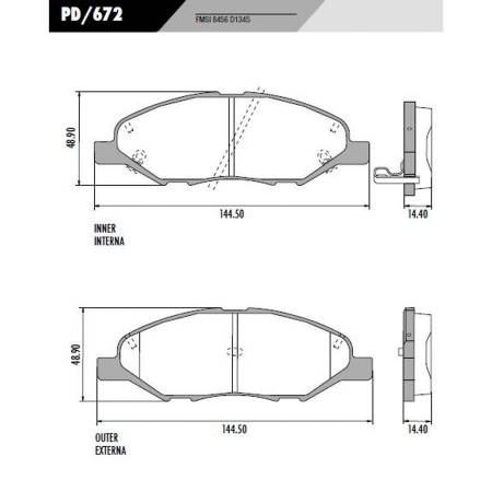 Pastilha De Freio Dianteira Livina 2010/ Tiida Versa 2008/ Frasle Pd672