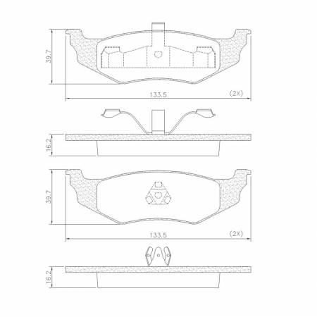 Pastilha De Freio Traseira Chrysler Neon 1995/ Stratus 1995/ Frasle Pd392