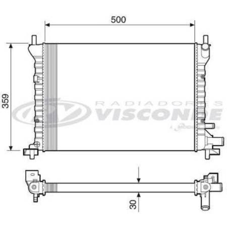 Radiador Fiesta Courier Endura 1.0 1.3 1996/ Com Ar Condicionado Visconde Rv2582