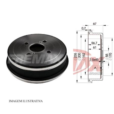 Tambor Freio Traseiro Corolla 1992/2002 Fremax Bd2252