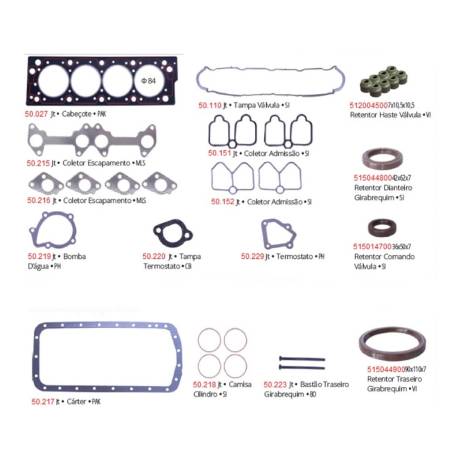 Junta Motor 306 405 406 Xantia Xsara 1.8 8V 1992 Ate 1997 Com Retentor Pathway 5