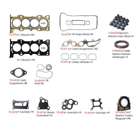 Junta Motor Ecosport Fiesta Focusranger 2.0 16V Duratec 2000 Em Diante Com Reten