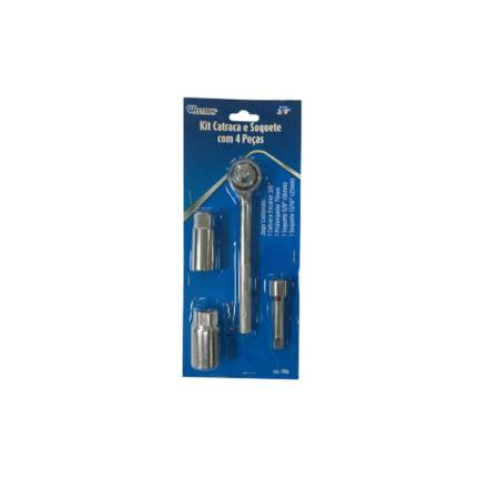 Chave Catraca 3/8" Soquete 4 Pecas Western 196