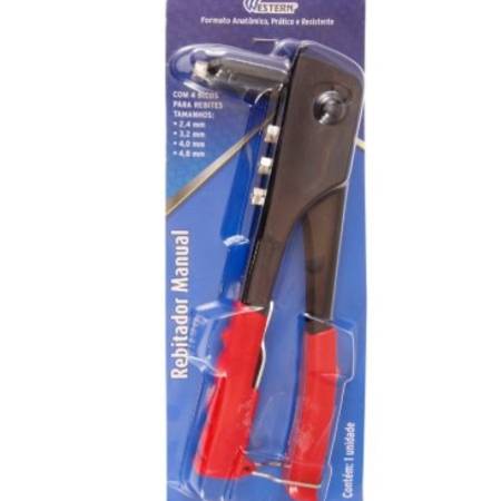 Alicate Rebitador Manual 24Cm Preto Vermelho Western 722
