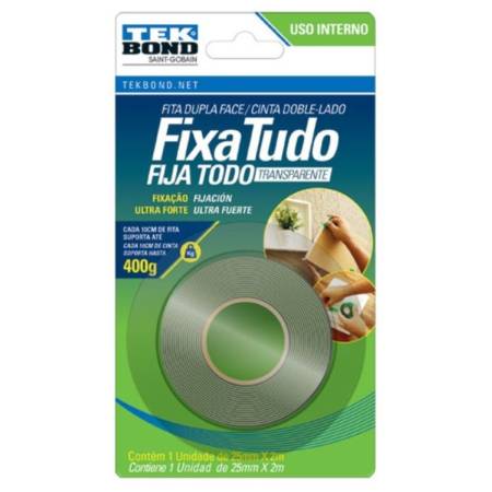 Fita Dupla Face Acrilica Int 25Mm X 2M Tekbond 21121025202