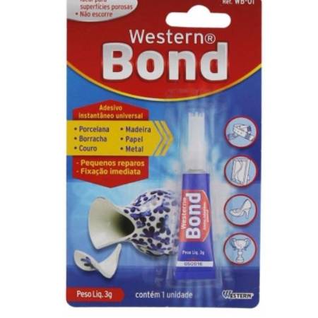 Adesivo Instantaneo Universal Super Cola Bond Western Wb-01