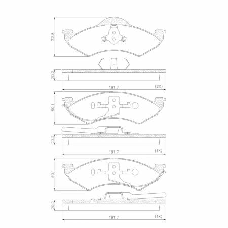 Pastilha De Freio Dianteira Dakota /00 Fras-Le Pd485<Br>