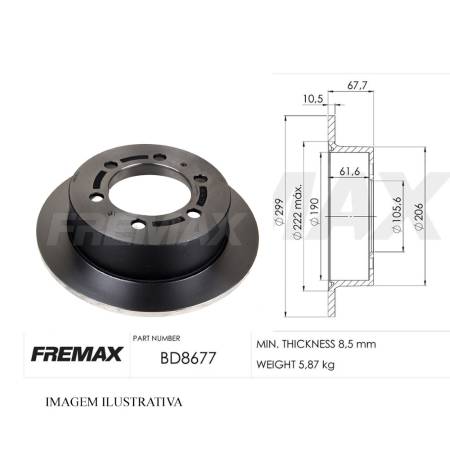 Disco Freio Traseiro Ssangyong Korando Musso Fremax Bd8677