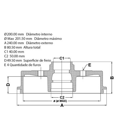 Tambor Freio Traseiro Vw Gol Voyage Fremax Bd5296