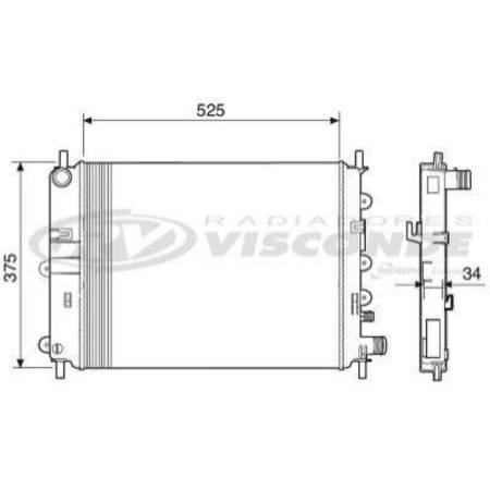 Radiador Escort 1.6 1.8 16V 1997/ Com Ou Sem Ar Visconde Rv2587
