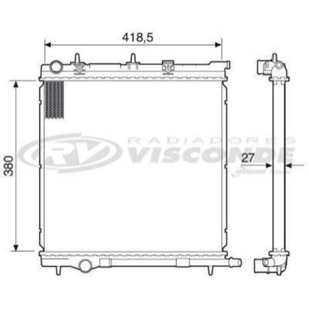 Radiador C3 1.4 1.6 1.8 2003/ Com Ou Sem Ar Visconde Rv2771