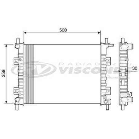 Radiador Fiesta Ka Courier 1.0 2000/ Com Ou Sem Ar Visconde Rv2520