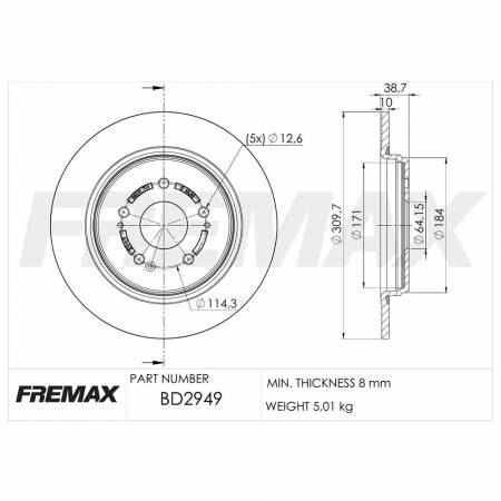 Disco Freio Traseiro Honda Crv 18/22 Fremax Bd2949