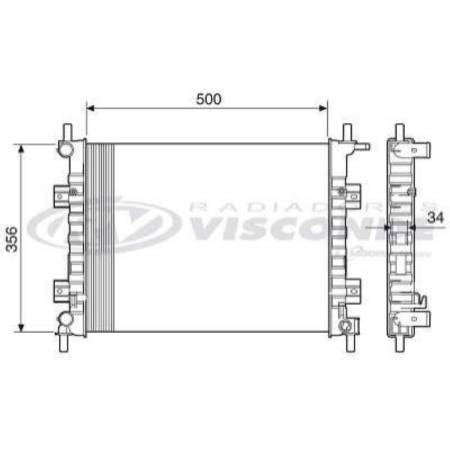 Radiador Fiesta Ka Courier 1.6 2000/ Com Ou Sem Ar Visconde Rv2522