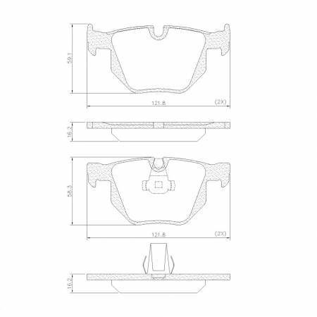 Pastilha De Freio Traseira Bmw X5 X6 2009/ Serie 5 Serie 7 2003/ Frasle Pd1448
