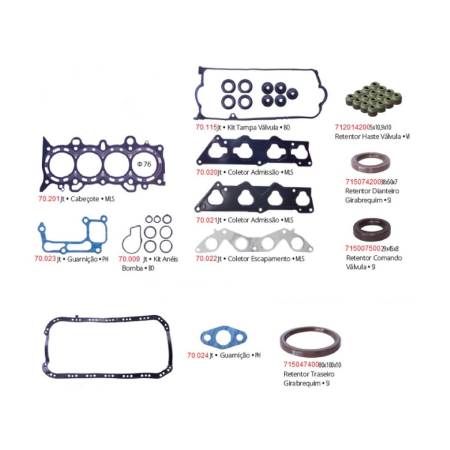 Junta Motor Civic Vtec 1.7 16V 2001 Em Diante Com Retentores Pathway 70505R