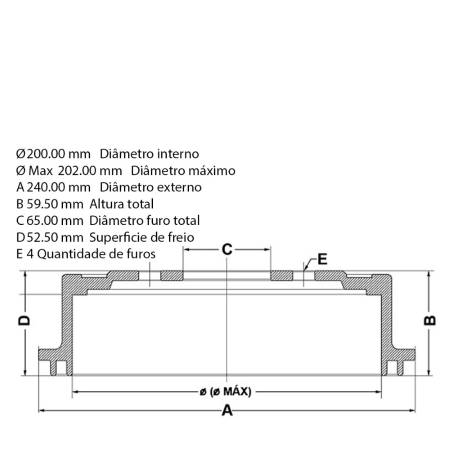 Tambor Freio Traseiro Chery Celer 2013 Fremax Bd4430