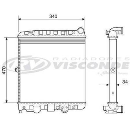 Radiador Gol Parati Saveiro 1.0 8V/16V Mi 1997/ Com Ar Cond Visconde Rv2509