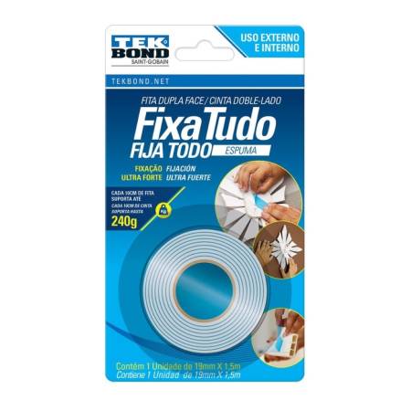 Fita Dupla Face De Espuma 19Mm X 1,5M Tekbond 21151019502