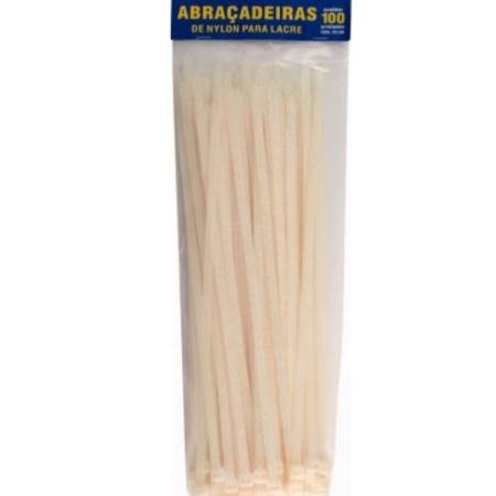 Abracadeiras De Nylon Branco 7,6X350Mm 100 Unid Western 1283