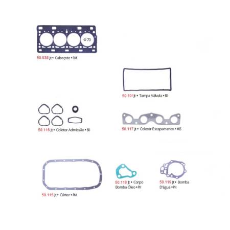 Junta Motor 206 Kangoo Twingo 1.0 16V 2000 Em Diante Sem Retentor Pathway 50506