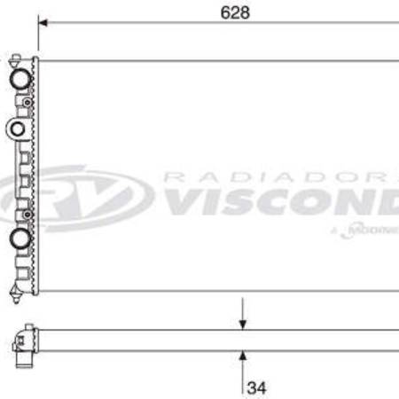 Radiador Polo Classic Cordoba Ibiza 1999/ Com Ar Condicionado Visconde Rv2512