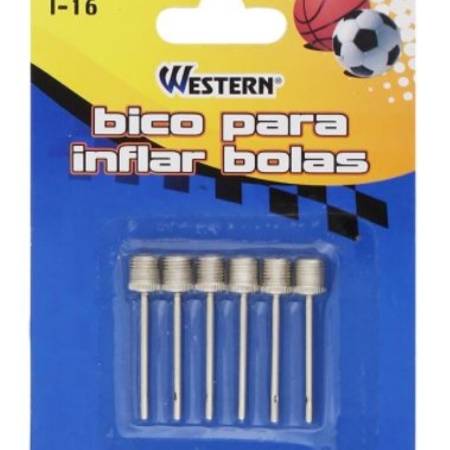 Bico Para Inflar Bolas 6 Pecas Western I16