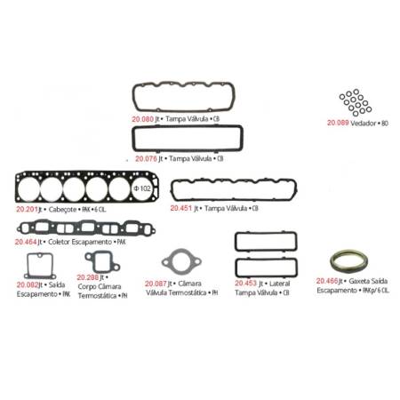 Jogo Juntas Do Cabecote Opala Comodoro 6Cc 12V 1969 A 1992 Pathway 201018
